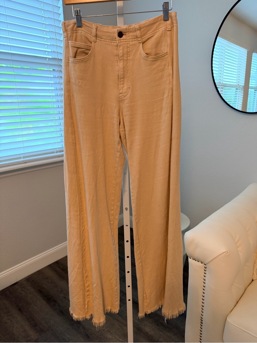 Pilcro Cream High-Rise Jeans